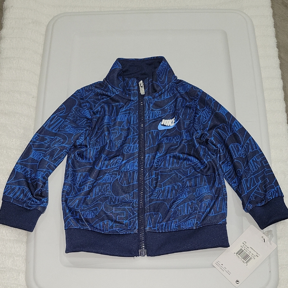 Nike Navy and Bright Blue Kids' Logo Zip Jacket